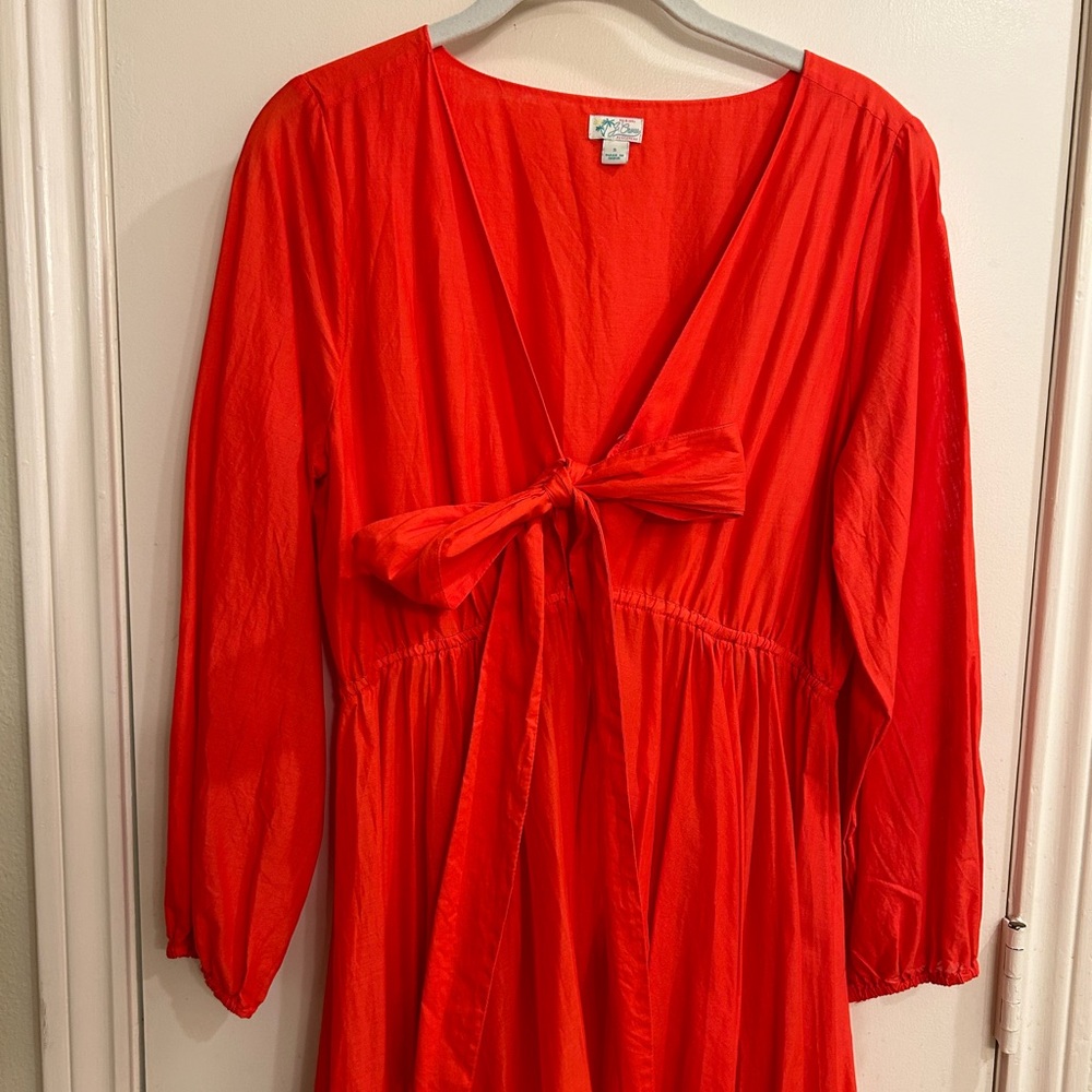 J. Crew Red Maxi Dress with Tie Front